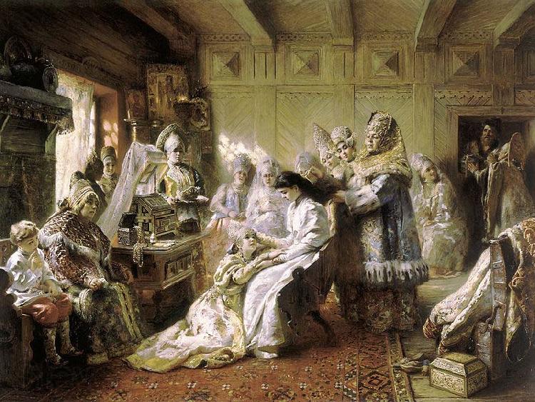 Konstantin Makovsky The Russian Bride Attire Germany oil painting art